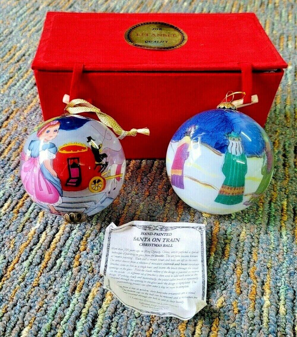 1998-1999 Effanbee Doll Reverse Painting Glass Ornaments Cinderella & 3 Kings LE